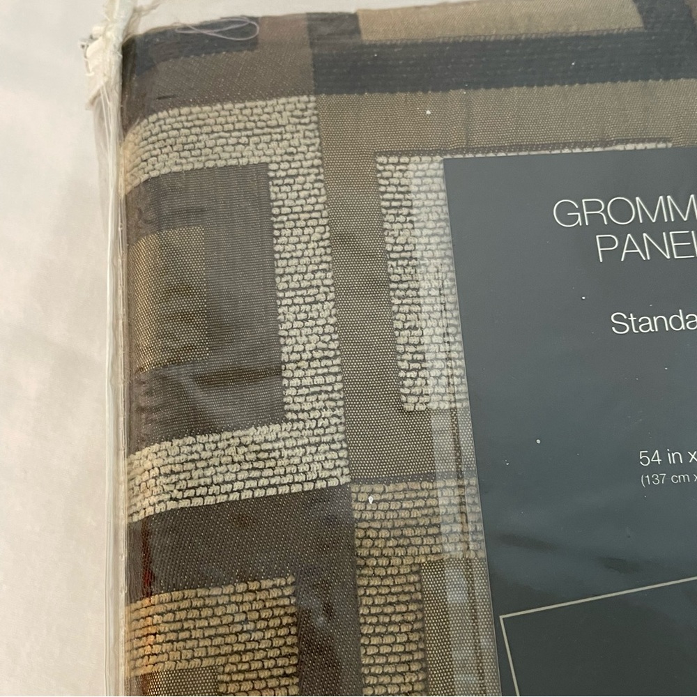 JCP Studio 2 Grommet Curtain Panels 54”X84” Midcentury Modern Black and Bronze - Picture 5 of 13